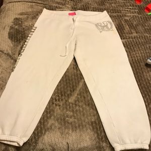 Vs pink sweatpants sz large used